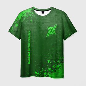 Мужская футболка 3D с принтом Darling in the FranXX   green gradient вертикально в городе Новоалтайск, 100% полиэфир | прямой крой, круглый вырез горловины, длина до линии бедер | 
