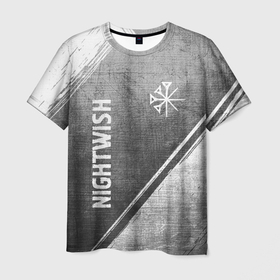 Мужская футболка 3D с принтом Nightwish   grey gradient вертикально в городе Новоалтайск, 100% полиэфир | прямой крой, круглый вырез горловины, длина до линии бедер | 