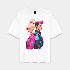 Женская футболка Oversize хлопок premium с принтом Ken and Barbie   ai art в городе Новоалтайск,  |  | 