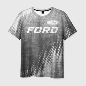 Мужская футболка 3D с принтом Ford   grey gradient посередине в Петрозаводске, 100% полиэфир | прямой крой, круглый вырез горловины, длина до линии бедер | 