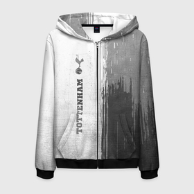 Мужская толстовка 3D на молнии с принтом Tottenham   white gradient по вертикали в Петрозаводске, 100% полиэстер | длина до линии бедра, манжеты и пояс оформлены мягкой тканевой резинкой, двухслойный капюшон со шнурком для регулировки, спереди молния, по бокам два кармана | Тематика изображения на принте: 