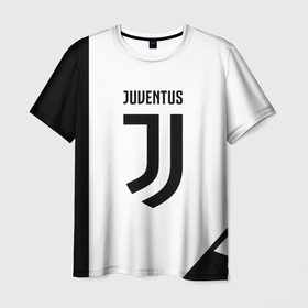 Мужская футболка 3D с принтом Juventus black geometry в городе Новоалтайск, 100% полиэфир | прямой крой, круглый вырез горловины, длина до линии бедер | Тематика изображения на принте: 