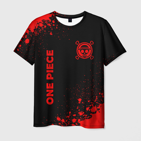 Мужская футболка 3D с принтом One Piece   red gradient вертикально в городе Новоалтайск, 100% полиэфир | прямой крой, круглый вырез горловины, длина до линии бедер | 
