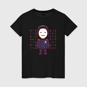 Женская футболка хлопок с принтом Anonymous gamer в Ухте, 100% хлопок | прямой крой, круглый вырез горловины, длина до линии бедер, слегка спущенное плечо | 