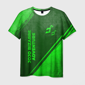 Мужская футболка 3D с принтом JoJo Bizarre Adventure   green gradient вертикально в городе Новоалтайск, 100% полиэфир | прямой крой, круглый вырез горловины, длина до линии бедер | 