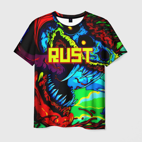 Мужская футболка 3D с принтом Rust hyperbeast в Ухте, 100% полиэфир | прямой крой, круглый вырез горловины, длина до линии бедер | 