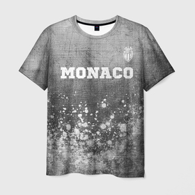 Мужская футболка 3D с принтом Monaco   grey gradient посередине в Петрозаводске, 100% полиэфир | прямой крой, круглый вырез горловины, длина до линии бедер | 