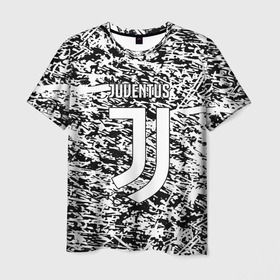 Мужская футболка 3D с принтом Juventus краски текстура в Ухте, 100% полиэфир | прямой крой, круглый вырез горловины, длина до линии бедер | 