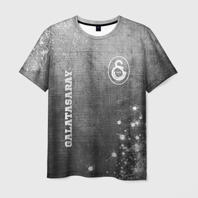 Мужская футболка 3D с принтом Galatasaray   grey gradient вертикально в городе Новоалтайск, 100% полиэфир | прямой крой, круглый вырез горловины, длина до линии бедер | 