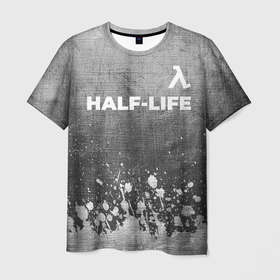 Мужская футболка 3D с принтом Half Life   grey gradient посередине в городе Новоалтайск, 100% полиэфир | прямой крой, круглый вырез горловины, длина до линии бедер | Тематика изображения на принте: 