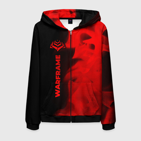 Мужская толстовка 3D на молнии с принтом Warframe   red gradient по вертикали в городе Новоалтайск, 100% полиэстер | длина до линии бедра, манжеты и пояс оформлены мягкой тканевой резинкой, двухслойный капюшон со шнурком для регулировки, спереди молния, по бокам два кармана | Тематика изображения на принте: 