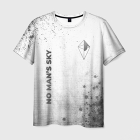 Мужская футболка 3D с принтом No Mans Sky   white gradient вертикально в городе Новоалтайск, 100% полиэфир | прямой крой, круглый вырез горловины, длина до линии бедер | 