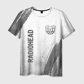 Мужская футболка 3D с принтом Radiohead   white gradient вертикально в городе Новоалтайск, 100% полиэфир | прямой крой, круглый вырез горловины, длина до линии бедер | 