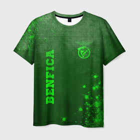 Мужская футболка 3D с принтом Benfica   green gradient вертикально в городе Новоалтайск, 100% полиэфир | прямой крой, круглый вырез горловины, длина до линии бедер | 