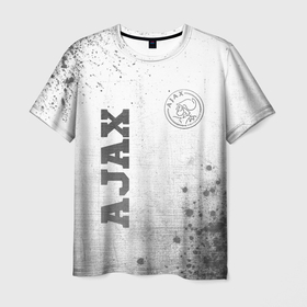 Мужская футболка 3D с принтом Ajax   white gradient вертикально в городе Новоалтайск, 100% полиэфир | прямой крой, круглый вырез горловины, длина до линии бедер | 