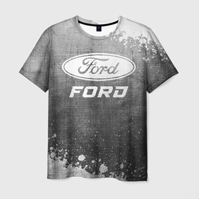 Мужская футболка 3D с принтом Ford   grey gradient в Петрозаводске, 100% полиэфир | прямой крой, круглый вырез горловины, длина до линии бедер | 