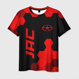 Мужская футболка 3D с принтом JAC   red gradient вертикально в городе Новоалтайск, 100% полиэфир | прямой крой, круглый вырез горловины, длина до линии бедер | 