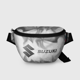 Поясная сумка 3D с принтом Suzuki   white gradient по горизонтали , 100% полиэстер | плотная ткань, ремень с регулируемой длиной, внутри несколько карманов для мелочей, основное отделение и карман с обратной стороны сумки застегиваются на молнию | 