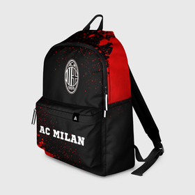 Рюкзак 3D с принтом AC Milan   red gradient по центру в Петрозаводске, 100% полиэстер | лямки с регулируемой длиной, сверху петелька, чтобы рюкзак можно было повесить на вешалку. Основное отделение закрывается на молнию, как и внешний карман. Внутри два дополнительных кармана, один из которых закрывается на молнию. По бокам два дополнительных кармашка | Тематика изображения на принте: 