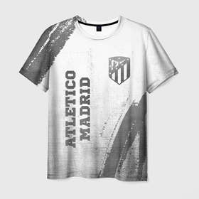 Мужская футболка 3D с принтом Atletico Madrid   white gradient вертикально в городе Новоалтайск, 100% полиэфир | прямой крой, круглый вырез горловины, длина до линии бедер | Тематика изображения на принте: 