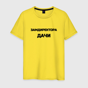 Мужская футболка хлопок с принтом Замдиректора дачи в Ухте, 100% хлопок | прямой крой, круглый вырез горловины, длина до линии бедер, слегка спущенное плечо. | Тематика изображения на принте: 