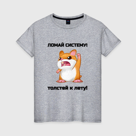 Женская футболка хлопок с принтом Толстей к лету в городе Новоалтайск, 100% хлопок | прямой крой, круглый вырез горловины, длина до линии бедер, слегка спущенное плечо | 