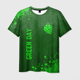 Мужская футболка 3D с принтом Green Day   green gradient вертикально в городе Новоалтайск, 100% полиэфир | прямой крой, круглый вырез горловины, длина до линии бедер | 