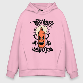 Мужское худи Oversize хлопок с принтом Граффити, street dreams, уличный стиль в Новосибирске, френч-терри — 70% хлопок, 30% полиэстер. Мягкий теплый начес внутри —100% хлопок | боковые карманы, эластичные манжеты и нижняя кромка, капюшон на магнитной кнопке | Тематика изображения на принте: 