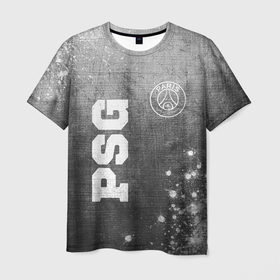 Мужская футболка 3D с принтом PSG   grey gradient вертикально в городе Новоалтайск, 100% полиэфир | прямой крой, круглый вырез горловины, длина до линии бедер | 