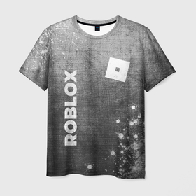 Мужская футболка 3D с принтом Roblox   grey gradient вертикально в городе Новоалтайск, 100% полиэфир | прямой крой, круглый вырез горловины, длина до линии бедер | 