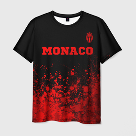 Мужская футболка 3D с принтом Monaco   red gradient посередине в Петрозаводске, 100% полиэфир | прямой крой, круглый вырез горловины, длина до линии бедер | 