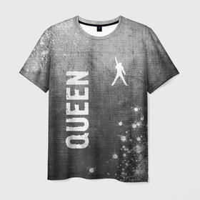 Мужская футболка 3D с принтом Queen   grey gradient вертикально в городе Новоалтайск, 100% полиэфир | прямой крой, круглый вырез горловины, длина до линии бедер | 
