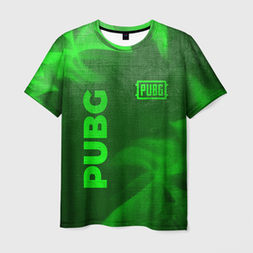 Мужская футболка 3D с принтом PUBG   green gradient вертикально в городе Новоалтайск, 100% полиэфир | прямой крой, круглый вырез горловины, длина до линии бедер | 