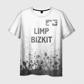 Мужская футболка 3D с принтом Limp Bizkit   white gradient посередине в Ухте, 100% полиэфир | прямой крой, круглый вырез горловины, длина до линии бедер | 