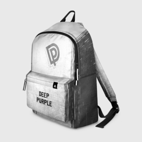 Рюкзак 3D с принтом Deep Purple   white gradient по центру в Ухте, 100% полиэстер | лямки с регулируемой длиной, сверху петелька, чтобы рюкзак можно было повесить на вешалку. Основное отделение закрывается на молнию, как и внешний карман. Внутри два дополнительных кармана, один из которых закрывается на молнию. По бокам два дополнительных кармашка | 