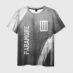 Мужская футболка 3D с принтом Paramore   grey gradient вертикально в городе Новоалтайск, 100% полиэфир | прямой крой, круглый вырез горловины, длина до линии бедер | 