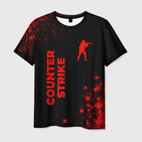 Мужская футболка 3D с принтом Counter Strike   red gradient вертикально в городе Новоалтайск, 100% полиэфир | прямой крой, круглый вырез горловины, длина до линии бедер | 