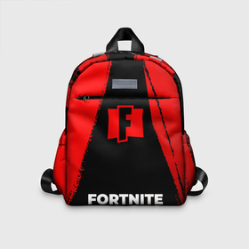 Детский рюкзак 3D с принтом Fortnite   red gradient по центру в городе Новоалтайск, 100% полиэстер | лямки с регулируемой длиной, сверху петелька, чтобы рюкзак можно было повесить на вешалку. Основное отделение закрывается на молнию, как и внешний карман. Внутри дополнительный карман. По бокам два дополнительных кармашка | 