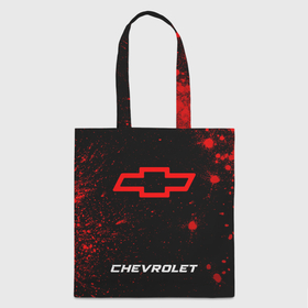 Шоппер 3D с принтом Chevrolet   red gradient по центру в городе Новоалтайск, 100% полиэстер | Плотность: 200 г/м2; Размер: 34×35 см; Высота лямок: 30 см | 