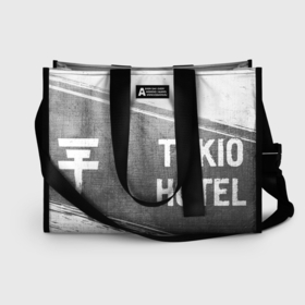 Сумка-шоппер 3D с принтом Tokio Hotel   grey gradient по горизонтали в Ухте, 100% полиэстер | застегивается на металлическую кнопку; внутренний карман застегивается на молнию. Стенки укреплены специальным мягким материалом, чтобы защитить содержимое от несильных ударов
 | 