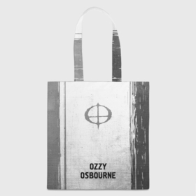 Шоппер 3D с принтом Ozzy Osbourne   white gradient по центру в Ухте, 100% полиэстер | Плотность: 200 г/м2; Размер: 34×35 см; Высота лямок: 30 см | 