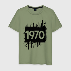 Мужская футболка хлопок с принтом Чёрная краска 1970 в Ухте, 100% хлопок | прямой крой, круглый вырез горловины, длина до линии бедер, слегка спущенное плечо. | 