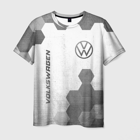 Мужская футболка 3D с принтом Volkswagen   white gradient вертикально в городе Новоалтайск, 100% полиэфир | прямой крой, круглый вырез горловины, длина до линии бедер | Тематика изображения на принте: 