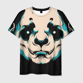 Мужская футболка 3D с принтом Взгляд панды в городе Новоалтайск, 100% полиэфир | прямой крой, круглый вырез горловины, длина до линии бедер | Тематика изображения на принте: 