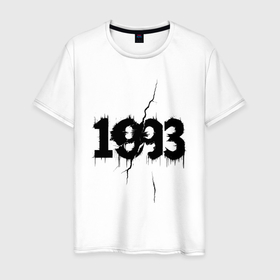 Мужская футболка хлопок с принтом Трещина времени 1993 в Ухте, 100% хлопок | прямой крой, круглый вырез горловины, длина до линии бедер, слегка спущенное плечо. | 
