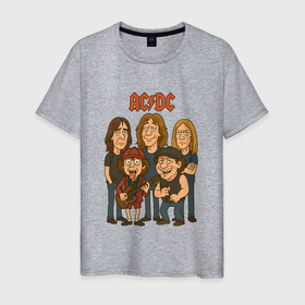 Мужская футболка хлопок с принтом ACDC карикатура в городе Новоалтайск, 100% хлопок | прямой крой, круглый вырез горловины, длина до линии бедер, слегка спущенное плечо. | 