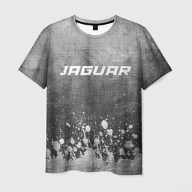 Мужская футболка 3D с принтом Jaguar   grey gradient посередине в Ухте, 100% полиэфир | прямой крой, круглый вырез горловины, длина до линии бедер | 