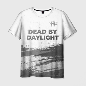Мужская футболка 3D с принтом Dead by Daylight   white gradient посередине в городе Новоалтайск, 100% полиэфир | прямой крой, круглый вырез горловины, длина до линии бедер | 