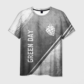 Мужская футболка 3D с принтом Green Day   grey gradient вертикально в городе Новоалтайск, 100% полиэфир | прямой крой, круглый вырез горловины, длина до линии бедер | 