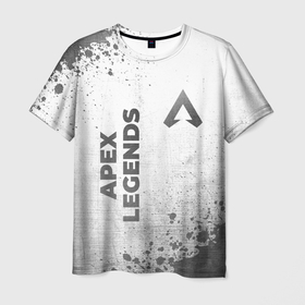Мужская футболка 3D с принтом Apex Legends   white gradient вертикально в городе Новоалтайск, 100% полиэфир | прямой крой, круглый вырез горловины, длина до линии бедер | 